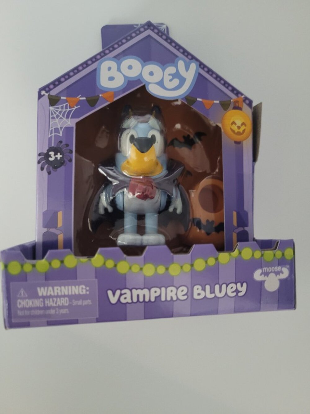 Halloween Vampire Bluey  Figure "Booey" With Trick or Treat Bag New So Cute